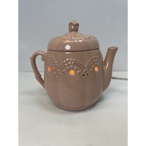 Scentsy Vintage Teapot Dusty Pink Ceramic Full Sized Retired Warmer